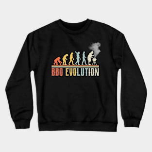 BBQ Evolution and Grill Lovers | Retro Vintage Distressed Crewneck Sweatshirt